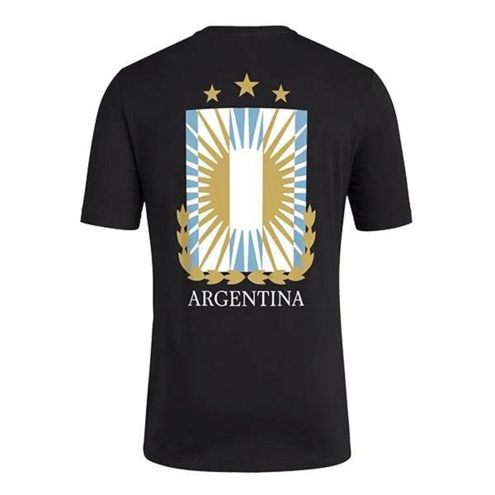 Adidas Argentina AFA 3-Star Graphic T-Shirt Mens Medium Black Soccer Tee NEW